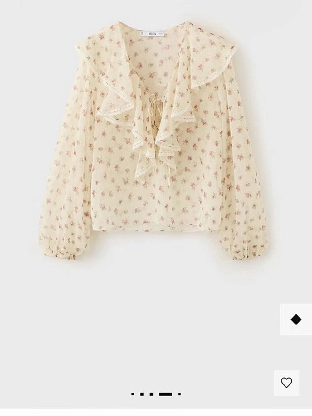 Mango Ruffled Floral Blouse in Yellow & Pink